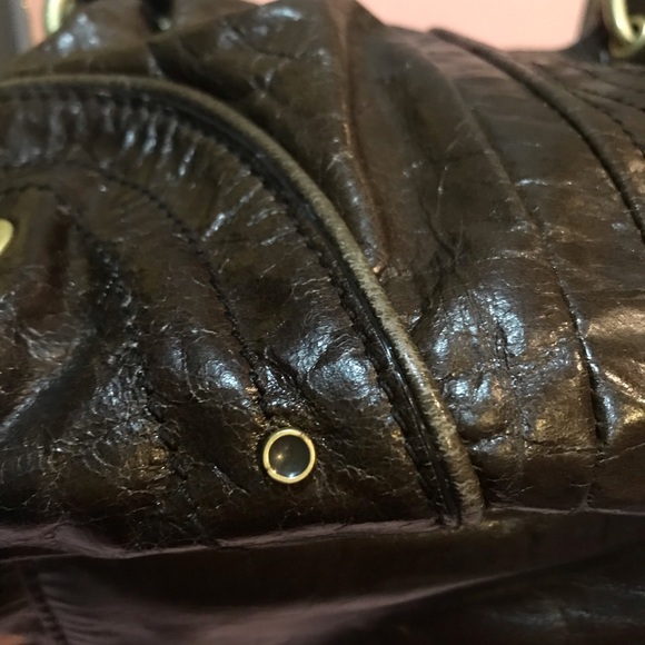 SOLD Juicy Couture vintage leather satchel cowhide USED - Picture 15 of 16